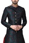 Arihant Rai Sinha_Blue Woven Art Silk Jacquard Floral Motif Kurta And Dhoti Pant Set_at_Aza_Fashions