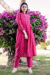 Missprint_Magenta Kurta: Chanderi;pant: Cotton Print And Pintuck & Pant Set For Women_Online_at_Aza_Fashions