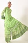 Shop Pooja Rajgarhia Gupta Green Organza, Georgette Round Printed Kurta And Gharara Set at Aza Fashions Shop_Pooja Rajgarhia Gupta_Green Organza, Georgette Round Printed Kurta And Gharara Set _at_Aza_Fashions