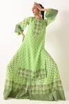 Pooja Rajgarhia Gupta Green Organza, Georgette Round Printed Kurta And Gharara Set Online at Aza Fashions Pooja Rajgarhia Gupta_Green Organza, Georgette Round Printed Kurta And Gharara Set _Online_at_Aza_Fashions