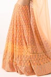Shop_Pooja Rajgarhia Gupta_Orange Georgette Embroidery Sweetheart Neck Printed Lehenga Set_Online_at_Aza_Fashions