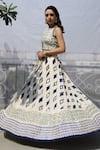 Buy_Pooja Rajgarhia Gupta_White Crepe, Georgette Round Embroidered Lehenga Set _Online_at_Aza_Fashions
