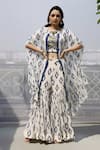 Shop_Pooja Rajgarhia Gupta_White Georgette Crop Top Round Cape Open Printed And Sharara Set _at_Aza_Fashions