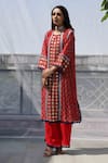Buy Pooja Rajgarhia Gupta Red Crepe, Georgette Round Floral Print Kurta Online at Aza Fashions Buy_Pooja Rajgarhia Gupta_Red Crepe, Georgette Round Floral Print Kurta _Online_at_Aza_Fashions
