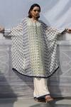 Pooja Rajgarhia Gupta_White Georgette Round Printed Kaftan Tunic And Pant Set _Online_at_Aza_Fashions
