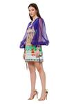 Buy_Limerick By Abirr N' Nanki_Purple Crepe And Organza Palaces Of Indian Royals V Neck Izolaa Printed Dress _Online_at_Aza_Fashions