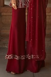 Buy_Charu and Vasundhara_Red Kurta And Dupatta- Net Embellished Round Sharara Set_Online_at_Aza_Fashions