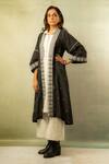 Shop_Ibai_Black Handwoven Jamdani Jacket_Online_at_Aza_Fashions