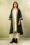 Buy_Ibai_Black Handwoven Jamdani Jacket_Online_at_Aza_Fashions