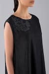 Buy_Jayati Goenka_Black Cotton Round A-line Dyed Day Tunic _Online_at_Aza_Fashions