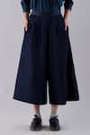 Shop_Jayati Goenka_Blue Denim Dyed Wide Legged Culottes _at_Aza_Fashions