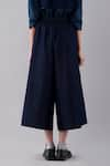 Jayati Goenka_Blue Denim Dyed Wide Legged Culottes _Online_at_Aza_Fashions