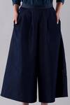 Buy_Jayati Goenka_Blue Denim Dyed Wide Legged Culottes _Online_at_Aza_Fashions