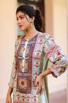 Shop_Sage Saga_Multi Color Silk Satin Blend Floral Round Kurbat Printed Kurta And Palazzo Set_Online_at_Aza_Fashions