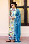 Buy_Sage Saga_Multi Color Chiffon, Silk Satin Blend Abstract Kusum Printed Kurta Palazzo Set_Online_at_Aza_Fashions
