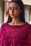 Buy_Payal Jain_Maroon Cotton Silk Chanderi Asymmetric Cover Up  _Online_at_Aza_Fashions