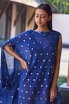Buy_Payal Jain_Blue Cotton Silk Chanderi Asymmetric Cover Up For Women_Online_at_Aza_Fashions