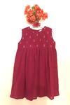 Buy Dot Maroon Cotton Embroidery Dress at Aza Fashions Buy_Dot_Maroon Cotton Embroidery Dress _at_Aza_Fashions