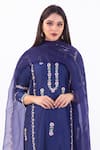 Shop_Priya Chaudhary_Blue Chanderi Silk Kurta Set For Kids_Online_at_Aza_Fashions