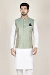 Buy_Aryavir Malhotra_Blue Jacquard Nehru Jacket _Online_at_Aza_Fashions