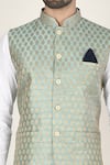 Shop_Aryavir Malhotra_Blue Jacquard Nehru Jacket _Online_at_Aza_Fashions