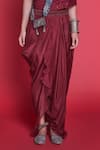 Shop_Jade by Monica and Karishma_Red Crepe Silk Embellished Top And Dhoti Pant Set _Online_at_Aza_Fashions