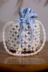 Eena_Blue Embellished Potli Bag _Online_at_Aza_Fashions