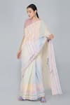 Yavi_Multi Color Cotton Jamdani Saree  _Online_at_Aza_Fashions