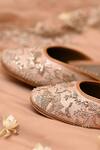 Shop_Coral Haze_Beige Embroidered Jane Juttis _Online_at_Aza_Fashions