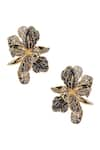 Buy_Azga_Gold Plated Handcrafted Floral Studs _at_Aza_Fashions