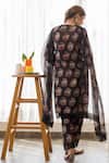 Shop_Gulabo Jaipur_Black Cotton Floral Round Print Kurta Set _at_Aza_Fashions