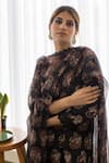 Shop_Gulabo Jaipur_Black Cotton Floral Round Print Kurta Set _Online_at_Aza_Fashions
