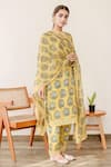 Gulabo Jaipur_Yellow Cotton Printed Floral Round Kurta Set _Online_at_Aza_Fashions