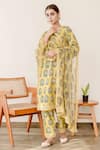 Buy_Gulabo Jaipur_Yellow Cotton Printed Floral Round Kurta Set _Online_at_Aza_Fashions