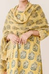 Gulabo Jaipur_Yellow Cotton Printed Floral Round Kurta Set _at_Aza_Fashions