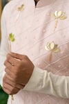 Runit Gupta_Pink Chanderi Silk Embroidered Acrylic Bundi  _at_Aza_Fashions