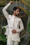 Buy Runit Gupta Ivory Chanderi Silk Acrylic Front Open Bundi Online at Aza Fashions Buy_Runit Gupta_Ivory Chanderi Silk Acrylic Front Open Bundi _Online_at_Aza_Fashions