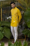 Buy_Runit Gupta_Yellow Cotton Kurta Pant Set_Online_at_Aza_Fashions