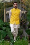 Runit Gupta_Ivory Kurta Chanderi Silk Plain And Cotton Pant Set For Kids For Kids_Online_at_Aza_Fashions