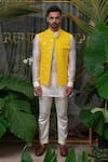 Buy_Runit Gupta_Ivory Kurta Chanderi Silk Plain And Cotton Pant Set For Kids For Kids_at_Aza_Fashions