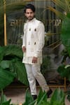 Buy_Runit Gupta_Ivory Pure Cotton Plain Kurta Pant Set  _at_Aza_Fashions