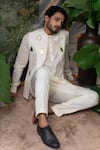 Runit Gupta_Ivory Pure Cotton Plain Kurta Pant Set  _Online_at_Aza_Fashions