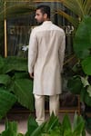 Shop_Runit Gupta_Ivory Chanderi Silk Embroidered Acrylic Work Kurta Set _at_Aza_Fashions