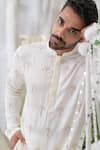 Runit Gupta Ivory Pure Cotton Embroidered Tree Kurta Set at Aza Fashions Runit Gupta_Ivory Pure Cotton Embroidered Tree Kurta Set_at_Aza_Fashions