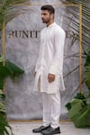 Runit Gupta_Ivory Pure Cotton Quilted Kurta Set_Online_at_Aza_Fashions