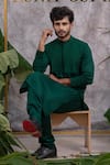 Buy_Runit Gupta_Green Pure Cotton Quilted Kurta Set _Online_at_Aza_Fashions