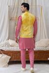 Shop_Runit Gupta_Yellow Cotton Linen Tie Dye Bundi  _at_Aza_Fashions