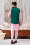Shop Runit Gupta Green Cotton Linen Pintuck Bundi at Aza Fashions Shop_Runit Gupta_Green Cotton Linen Pintuck Bundi _at_Aza_Fashions