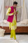 Shop_Runit Gupta_Pink Cotton Linen Plain Pintuck Bundi  _at_Aza_Fashions