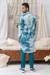 Shop_Runit Gupta_Blue Pure Cotton Tie Dye Kurta Set  _at_Aza_Fashions